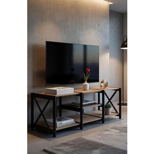 Imagine Comoda TV, Hanah Home, TV Unit Shelf, 110x40x38 cm, PLASTIC LEMN, Negru