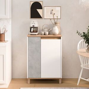 Imagine Dulap multifunctional, Hanah Home, Nord, 69.7x97x40 cm, PAL, Alb / Stejar / Gri