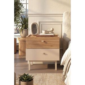 Imagine Noptiera, Hanah Home, Luke, 47.9x47x36.8 cm, PAL, Nisip / Stejar