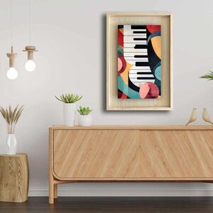 Imagine Tablou decorativ, Ahsakca, Lemn masiv, Fundal: 100% MDF de arțar (grosime: 2, 7 mm) Vopsea: 100% MDF (grosime: 5 mm), Multicolor
