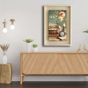 Imagine Tablou decorativ, Ahsakca, Lemn masiv, Fundal: 100% MDF de arțar (grosime: 2, 7 mm) Vopsea: 100% MDF (grosime: 5 mm), Multicolor