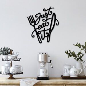 Imagine Decoratiune de perete, Just Eat It, Metal, Dimensiune: 43 x 50 cm , Negru