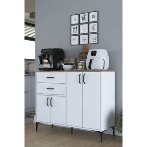 Imagine Dulap multifunctional, Hanah Home, JE210, 120x98.6x45 cm, PAL melaminat, Alb/Maro