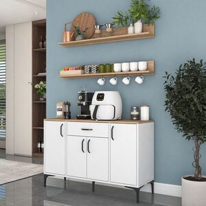 Imagine Dulap multifunctional, Hanah Home, JE233, PAL melaminat, Alb/Maro