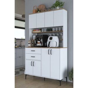 Imagine Dulap multifunctional, Hanah Home, JE212, 120x204.2x45 cm, PAL melaminat, Alb/Maro