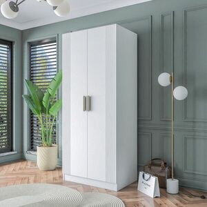 Imagine Dulap pentru haine, Hanah Home, BA179, 90x210x57.5 cm, PAL melaminat, Alb