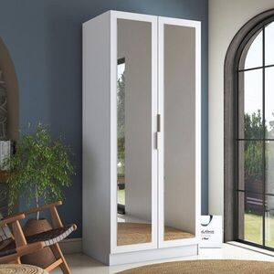 Imagine Dulap pentru haine, Hanah Home, BA232, 90x210x57.5 cm, PAL melaminat, Alb
