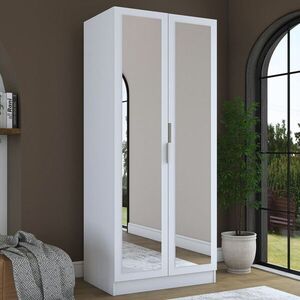 Imagine Dulap pentru haine, Hanah Home, BA230, 90x210x57.5 cm, PAL melaminat, Alb