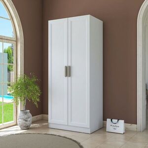 Imagine Dulap pentru haine, Hanah Home, BA220, 90x210x57.5 cm, PAL melaminat, Alb