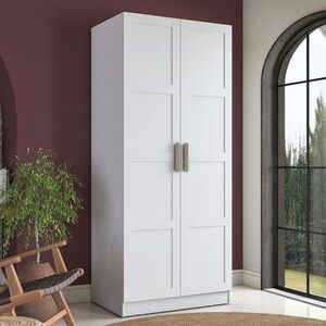 Imagine Dulap pentru haine, Hanah Home, BA221, 90x210x57.5 cm, PAL melaminat, Alb