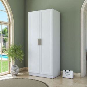 Imagine Dulap pentru haine, Hanah Home, BA223, 90x210x57.5 cm, PAL melaminat, Alb