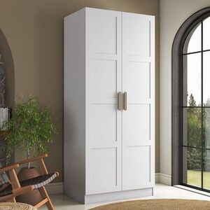 Imagine Dulap pentru haine, Hanah Home, BA224, 90x210x57.5 cm, PAL melaminat, Alb