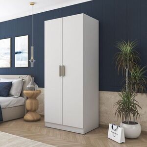Imagine Dulap pentru haine, Hanah Home, BA170, 90x210x57.5 cm, PAL melaminat, Alb
