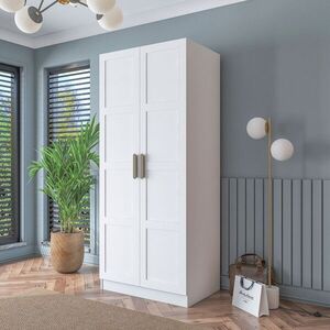 Imagine Dulap pentru haine, Hanah Home, BA188, 90x210x57.5 cm, PAL melaminat, Alb