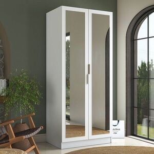 Imagine Dulap pentru haine, Hanah Home, BA231, 90x210x57.5 cm, PAL melaminat, Alb