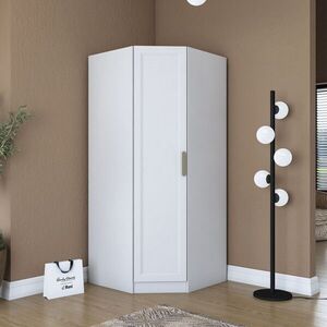 Imagine Dulap pentru haine, Hanah Home, BA205, 91x210x57.5 cm, PAL melaminat, Alb