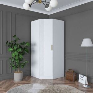 Imagine Dulap pentru haine, Hanah Home, BA183, 91x210x57.5 cm, PAL melaminat, Alb