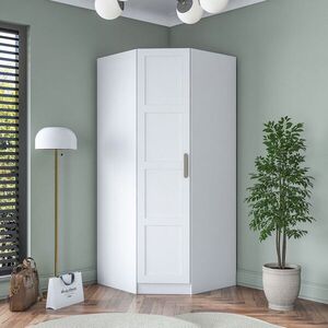 Imagine Dulap pentru haine, Hanah Home, BA191, 91x210x57.5 cm, PAL melaminat, Alb