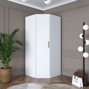 Imagine Dulap pentru haine, Hanah Home, BA140, 91x210x57.5 cm, PAL melaminat, Alb