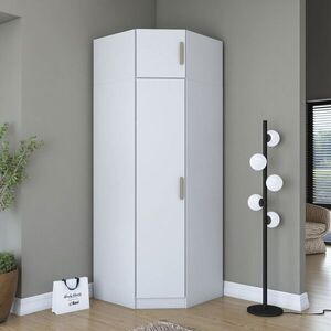 Imagine Dulap pentru haine, Hanah Home, BA213, 91x255x57.5 cm, PAL melaminat, Alb