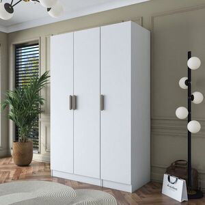Imagine Dulap pentru haine, Hanah Home, BA164, 135x210x57.5 cm, PAL melaminat, Alb