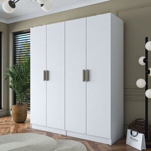 Imagine Dulap pentru haine, Hanah Home, BA163, 180x210x57.5 cm, PAL melaminat, Alb