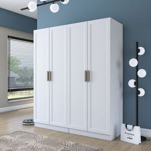 Imagine Dulap pentru haine, Hanah Home, BA208, 180x210x57.5 cm, PAL melaminat, Alb