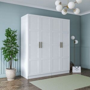 Imagine Dulap pentru haine, Hanah Home, BA194, 180x210x57.5 cm, PAL melaminat, Alb
