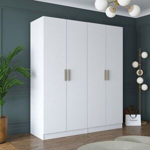 Imagine Dulap pentru haine, Hanah Home, BA156, 180x210x57.5 cm, PAL melaminat, Alb