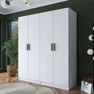 Imagine Dulap pentru haine, Hanah Home, BA165, 180x210x57.5 cm, PAL melaminat, Alb