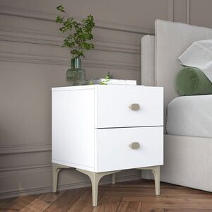 Imagine Noptiera, Hanah Home, BD110, 39.6x53.7x37.5 cm, PAL melaminat, Alb