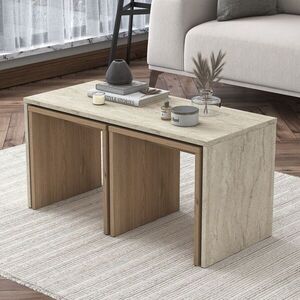 Imagine Set masute de cafea, Hanah Home, AB114, PAL melaminat, Travertin