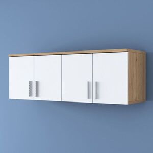 Imagine Dulap de perete, Hanah Home, EA150, 120x41.4x37.5 cm, PAL melaminat, Nuc/Alb