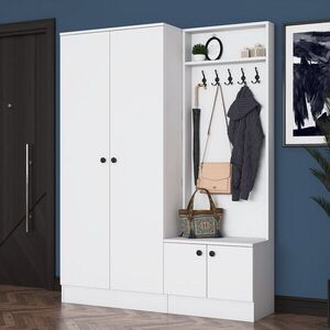 Imagine Cuier de perete, Hanah Home, EA151, 139.6x182.8x37.5 cm, PAL melaminat, Alb