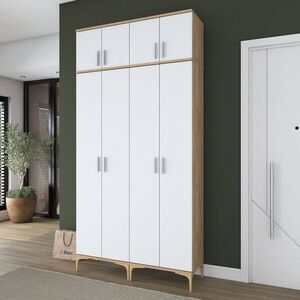 Imagine Cuier de perete, Hanah Home, EA161, 120x240x37.5 cm, PAL melaminat, Nuc/Alb