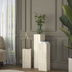Imagine Set masute 2 piese, Hanah Home, AD106, PAL melaminat, Travertin