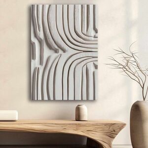 Imagine Tablou decorativ, 70100Wabisabi-032, Lemn masiv, Material: 100% PÂNZĂ DE POLIESTER, Multicolor