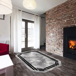 Imagine Covor, Aln600206Sy02, 80x150 cm, Poliester, Gri/Negru