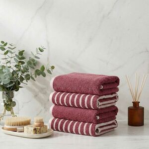 Imagine Set prosoape, L'essentiel Maison, Stripe Melange, Bumbac, Roz prafuit