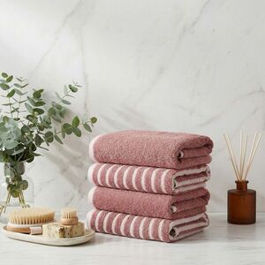 Imagine Set prosoape, L'essentiel Maison, Stripe Melange, Bumbac, Roz