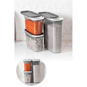 Imagine Set recipiente depozitare, Hermia, 964FRM1117, Dimensiune: 9, 5 x 19, 5 x 13 cm / 1250 ml (2 bucăți), Antracit