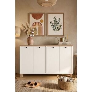 Imagine Consola, Hanah Home, Nord, 120x73.6x29.5 cm, PAL, Alb / Stejar