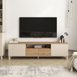 Imagine Comoda TV, Hanah Home, Mood, 180x49.2x35 cm, PAL, Nisip / Stejar