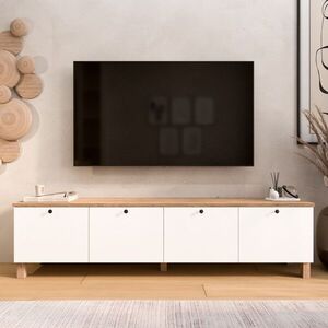 Imagine Comoda TV, Hanah Home, Nord, 180x45.6x34.1 cm, PAL, Alb / Stejar