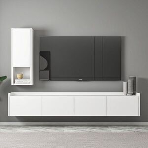 Imagine Comoda TV, Hanah Home, Sema, 160x35x29.6 cm, PAL, Alb