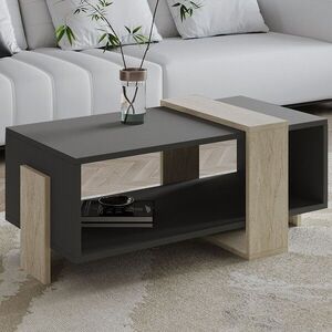 Imagine Masuta de cafea, Hanah Home, Meleni, 90x40x49 cm, PAL, Travertin / Antracit
