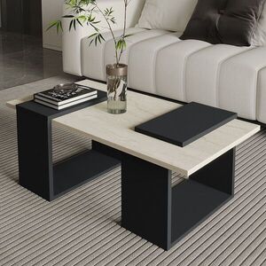 Imagine Masuta de cafea, Hanah Home, Matris, 90x37x46.6 cm, PAL, Travertin / Antracit