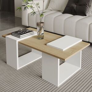 Imagine Masuta de cafea, Hanah Home, Matris, 90x37x46.6 cm, PAL, Stejar alb / safir