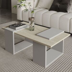 Imagine Masuta de cafea, Hanah Home, Matris, 90x37x46.6 cm, PAL, Gri / Travertin