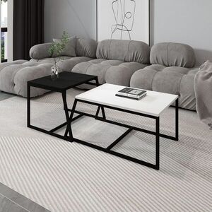 Imagine Set masute de cafea, Hanah Home, Minimal, PAL, Alb/Negru